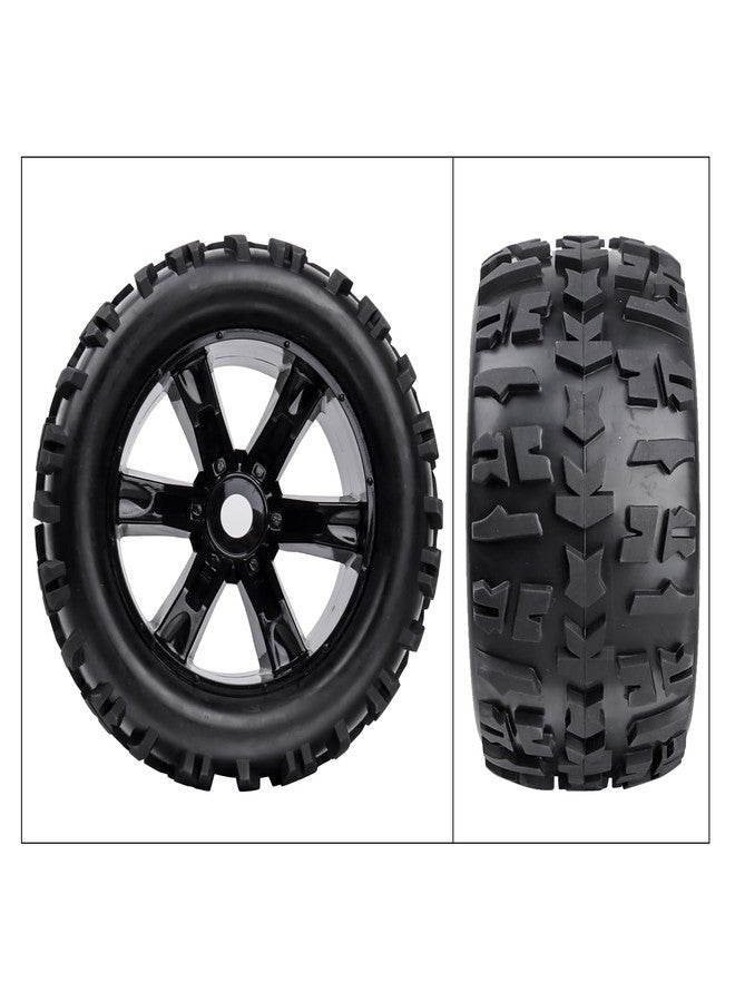 مجموعة عجلات وإطارات شاحنات GoHobby مسبقة اللصق بمقياس 1/8، مقاس 17 مم سداسي، متوافقة مع Traxxas Maxx وT-maxx وE-Revo وArrma Kraton وRedcat Kaiju وJLB Cheetah (عبوة من 4 قطع) - Image 3